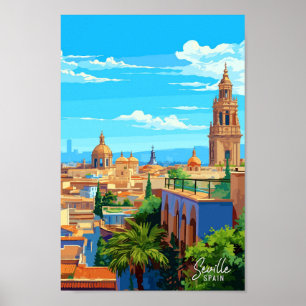 Sevilla Spanien Art Vintage Poster