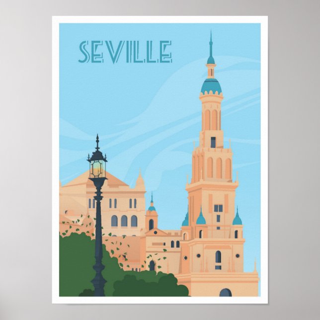 Sevilla Spanien Art Vintage Poster (Vorne)
