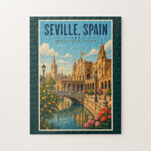 Sevilla Spanien Illustration Reise Kunst Vintage
