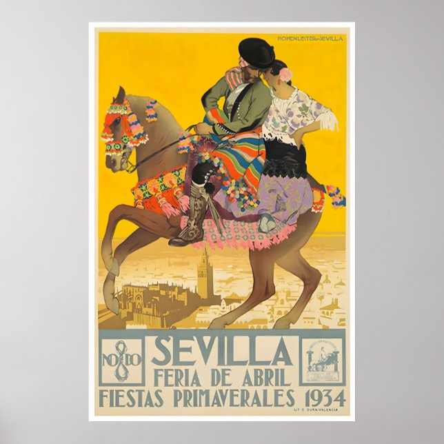 Sevilla Spanien Poster Spanische Wandkunst Reise (Vorne)