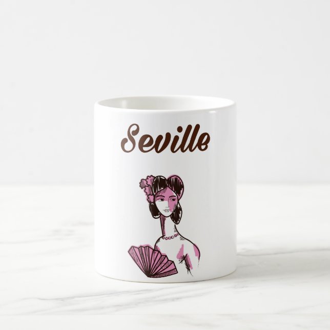 Sevilla Spanien Reiseplakat Kaffeetasse (Mittel)