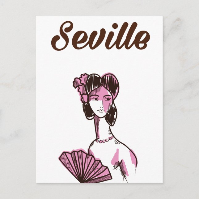 Sevilla Spanien Reiseplakat Postkarte (Vorderseite)