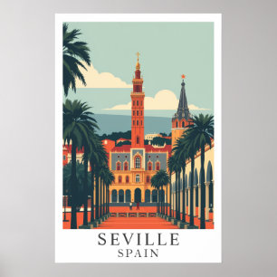 Sevilla Spanien Vintage Reise Kunst Poster