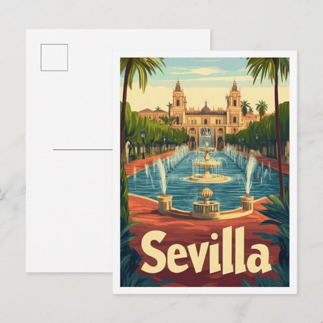 Sevilla Spanien Vintage Reise Postkarte (Vorne/Hinten)