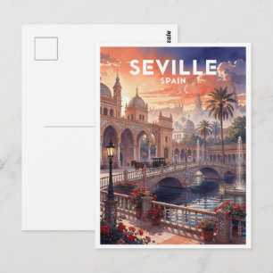 Sevilla Spanien Vintage Reise Postkarte