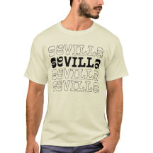 Sevilla Spanische Stadt Wiederholte Typografie Log