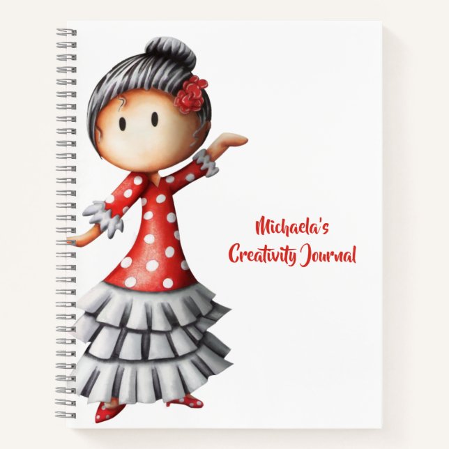 Sevillana Dancer Personalisiert Sketchbook Notizbuch (Vorderseite)