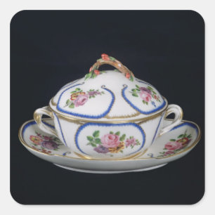 Sevres Schüssel und Platte, 1764 Quadratischer Aufkleber