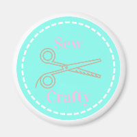 Sew Crafty Pastel Pink Gray Aqua