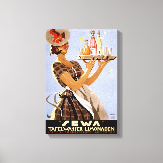 Sewa German Vintage Poster wiederhergestellt Leinwanddruck (Vorderseite)