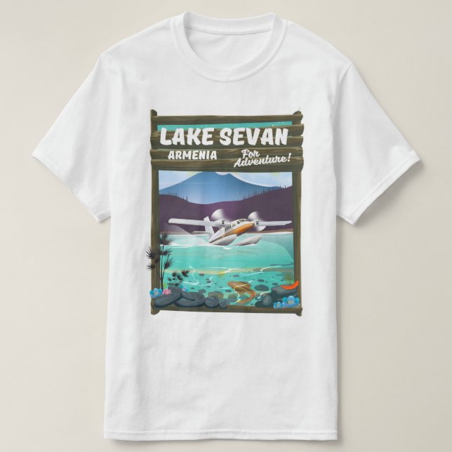 Sewan Armenien Vintages Reiseplakat T-Shirt (Design vorne)