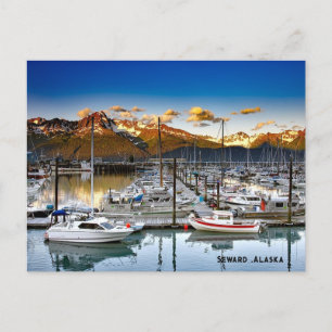Seward, Alaska Boats Feiertagspostkarte