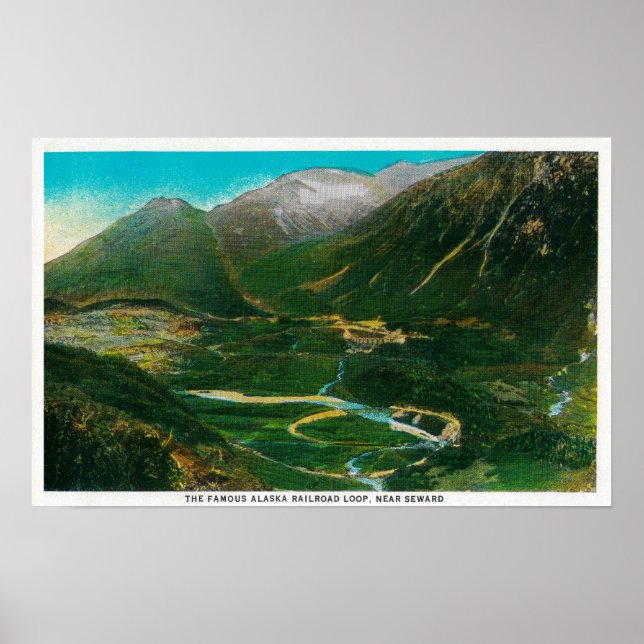 Seward, Alaska Gebiet Berühmte Bahnstrecke Poster (Vorne)