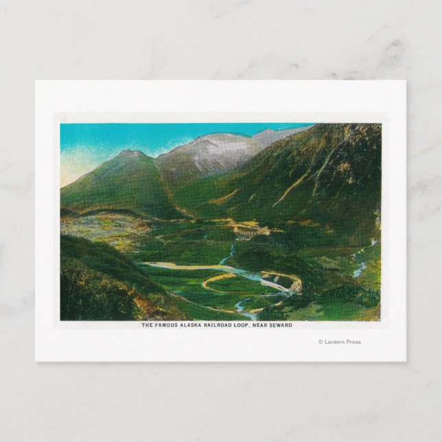 Seward, Alaska Gebiet Berühmte Bahnstrecke Postkarte (Vorderseite)