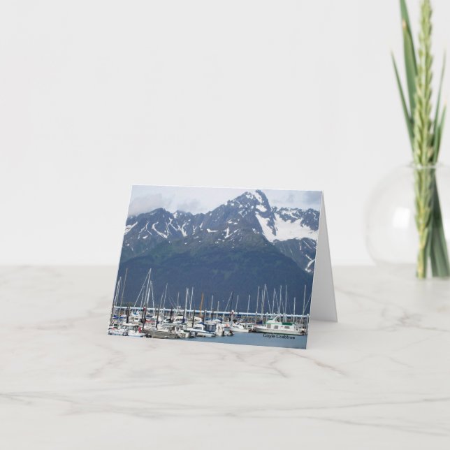 Seward, Alaska-Hafen mit Bootsanmerkungskarte Karte (Vorderseite)