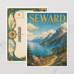 Seward Alaska Resurrection Bay GeoSaga Postkarte