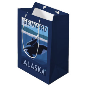 Seward, AlaskaOrca und Kalb-Szene Mittlere Geschenktüte