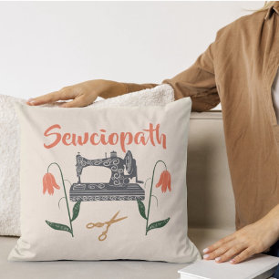 Sewciopath Funny Quote Sewing Machine Kissen