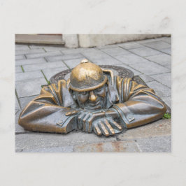 Sewer Worker Bronze Statue, Bratislava, Slowakei Postkarte