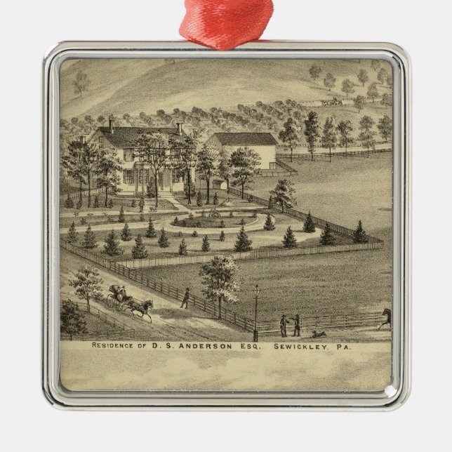 Sewickley Pennsylvania Silbernes Ornament (Vorne)