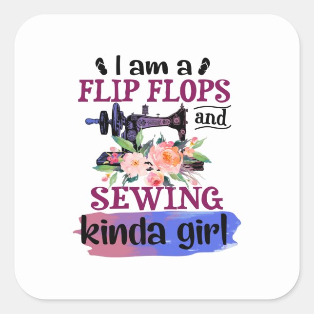 Sewing Gift I Am Quadratischer Aufkleber (Vorderseite)