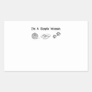 Sewing Gift I’m A Simple Woman Rechteckiger Aufkleber