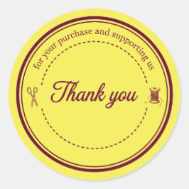 Sewing Icons Thank You Business Sticker