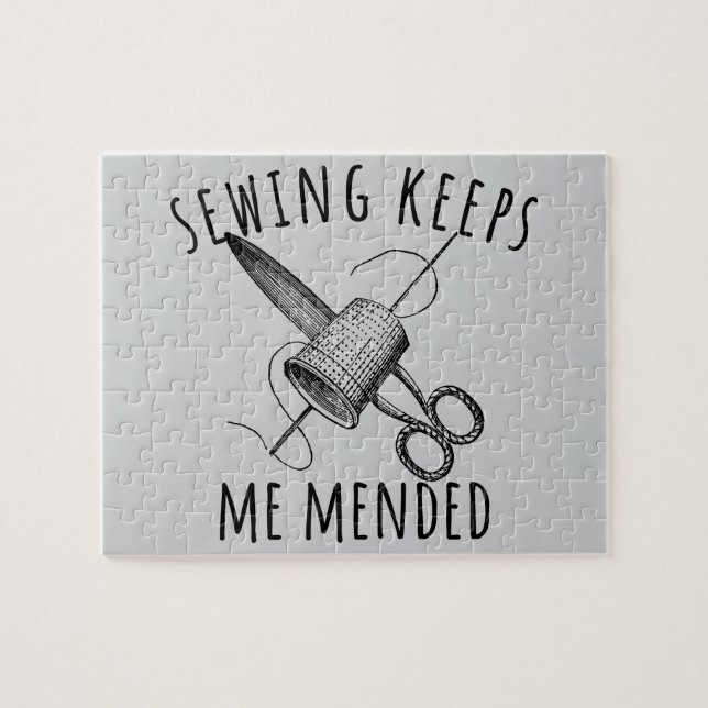 Sewing Keeps Me Mended Vintage Scissors Fun (Horizontal)