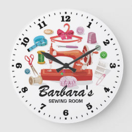 Sewing Machine Personalizable Wall Clock Große Wanduhr