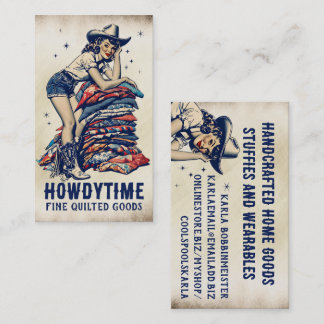 Sewing quilter quilter seamstress cowgirl pinup visitenkarte