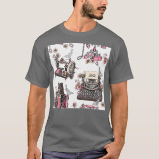 Sewing Retro Pattern T-Shirt
