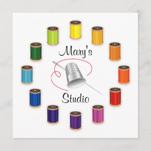 Sewing Thimble, Needle and Threads Einladung