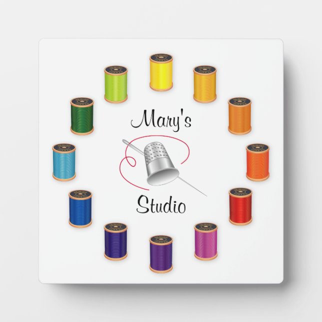 Sewing Thimble, Needle and Threads Fotoplatte (Vorderseite)