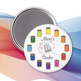 Sewing Thimble, Needle and Threads Magnet