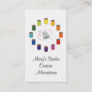 Sewing Thimble, Needle and Threads Visitenkarte