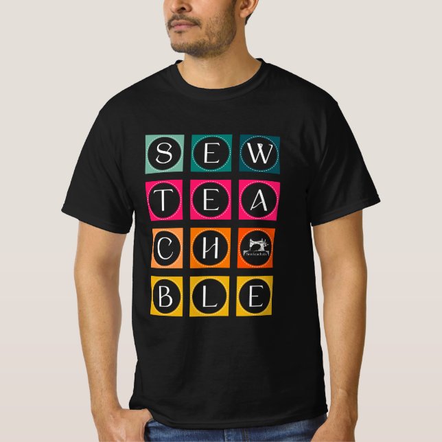 Sewteachable Farbige Quadrate T-Shirt (Vorderseite)
