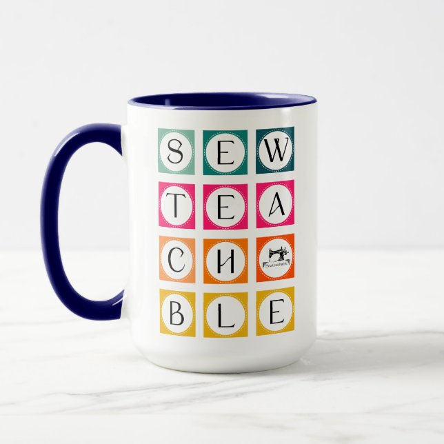 Sewteachable Farbige Quadrate Tasse (Links)