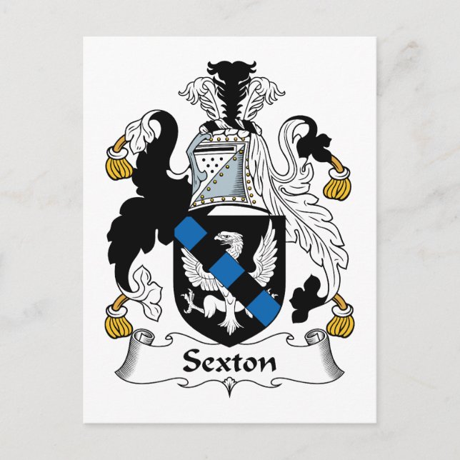 Sexton Familienwappen Postkarte (Vorderseite)