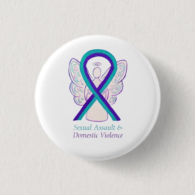 Sexual Assault & Domestic Violence Awareness Pin Button (Vorderseite)