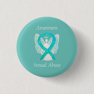 Sexueller Missbrauch Sensibilisierung Angel Ribbon Button