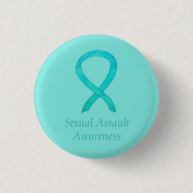 Sexuelles Angriffsbewusstsein Custom Ribbon Button (Vorderseite)