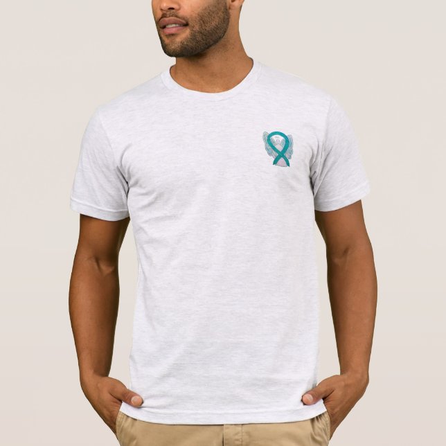 Sexuelles Angriffsbewusstsein Ribbon Angel Custom  T-Shirt (Vorderseite)
