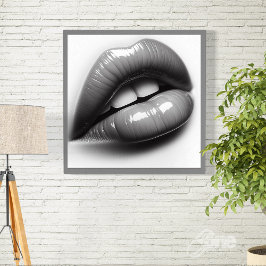 Sexy and Shiny Female Lips and Mouth Poster