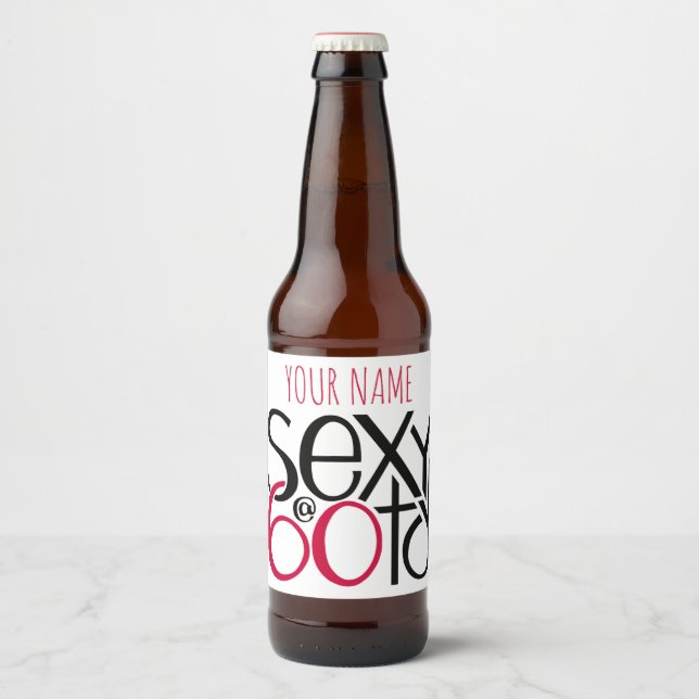 Sexy bei 60 roten Bierflaschen Bierflaschenetikett (Vorderseite)