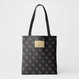 Sexy Black Leather Quilted Goemtric Muster Name Tasche