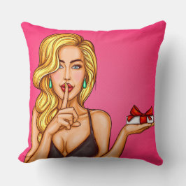 Sexy Blond Girl Throw Kissen