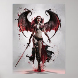 Sexy Bloody Vampire Warrior Stehend Majestisch Poster