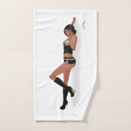 Sexy Brünett Pinup Girl Schlafhandtuch Handtuch