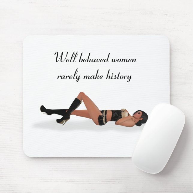 Sexy Brünett Pinup Girl Schlafmaus Pad Mousepad (Mit Mouse)