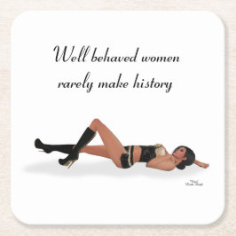 Sexy Brünett Pinup Girl Schlafpapier Untersetzer